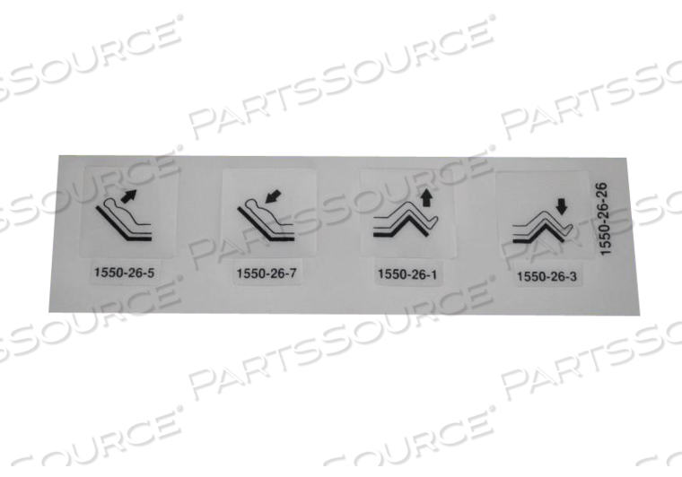 LEFT SIDERAIL CONTROL LABEL SET FOR 1550 ELECTRIC STRETCHER by Stryker Medical