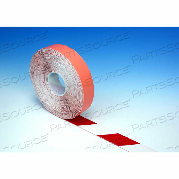 HEAVY DUTY FLOOR MARKING TAPE, RED/WHITE, 2" X 98' 