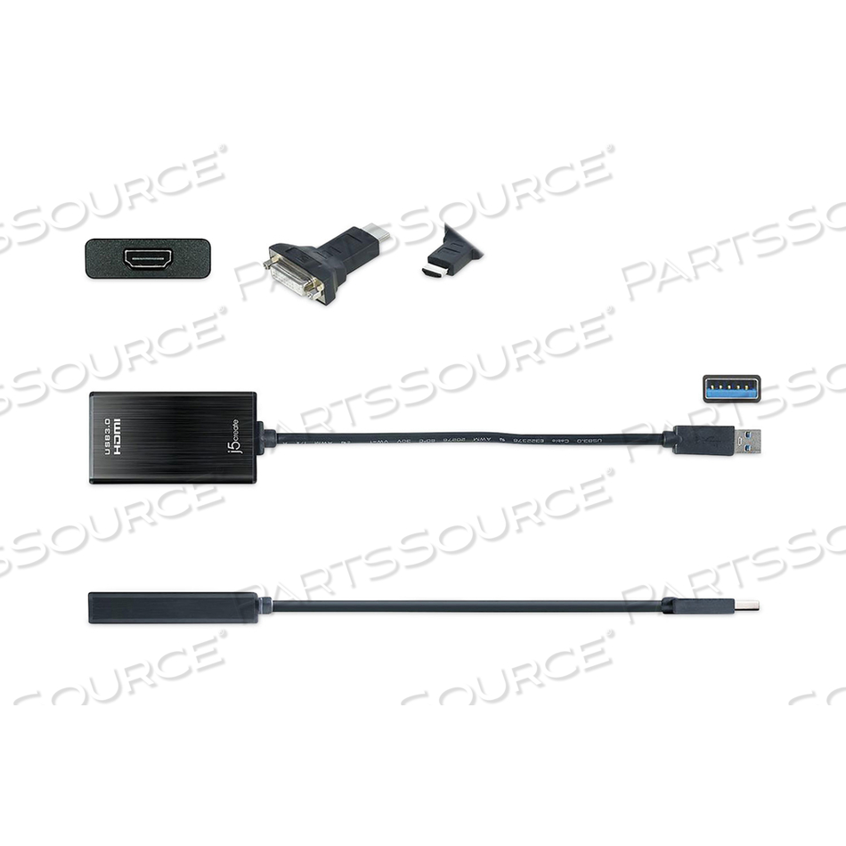 USB TO HDMI/DVI ADAPTER, 7.87", BLACK by j5create USB TO HDMI/DVI ADAPTER, 7.87", BLACK by j5create