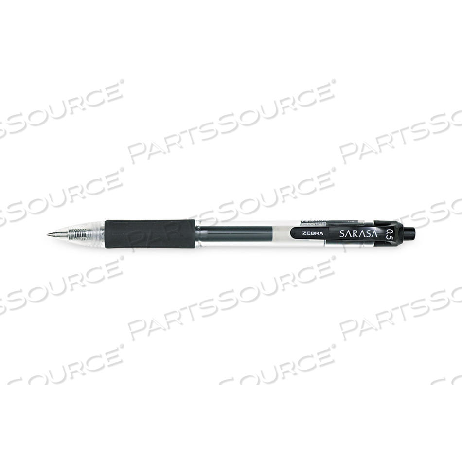 SARASA DRY GEL X20 GEL PEN, RETRACTABLE, FINE 0.5 MM, BLACK INK, SMOKE BARREL by Zebra Pen Corporation