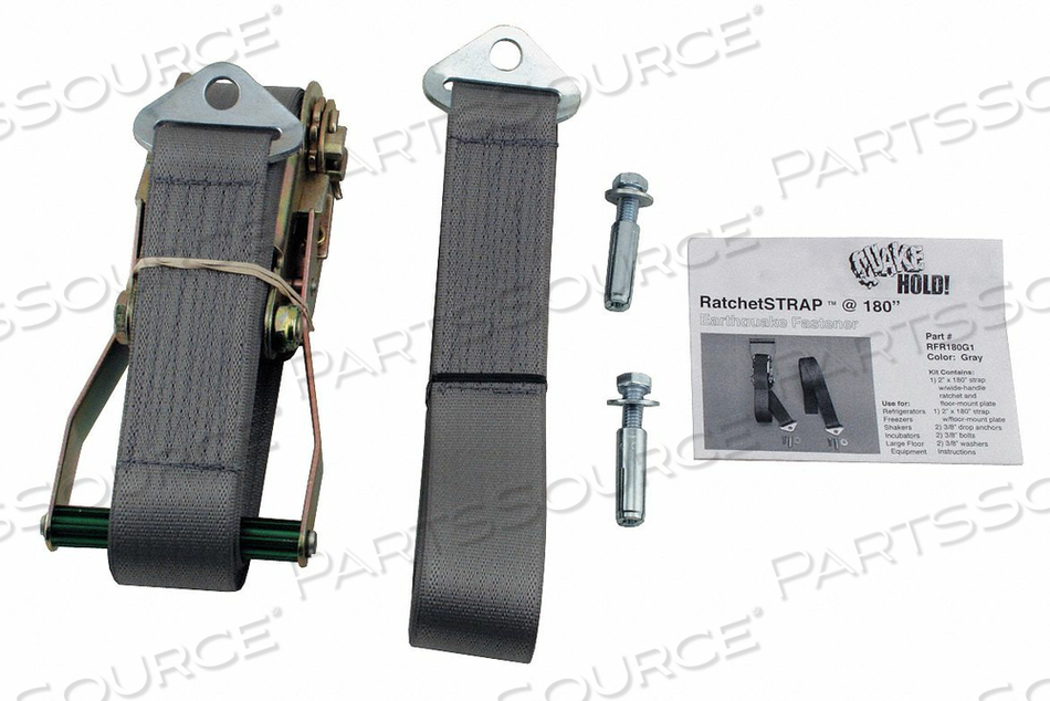 180" RATCHET STRAP, GRAY by QuakeHOLD!