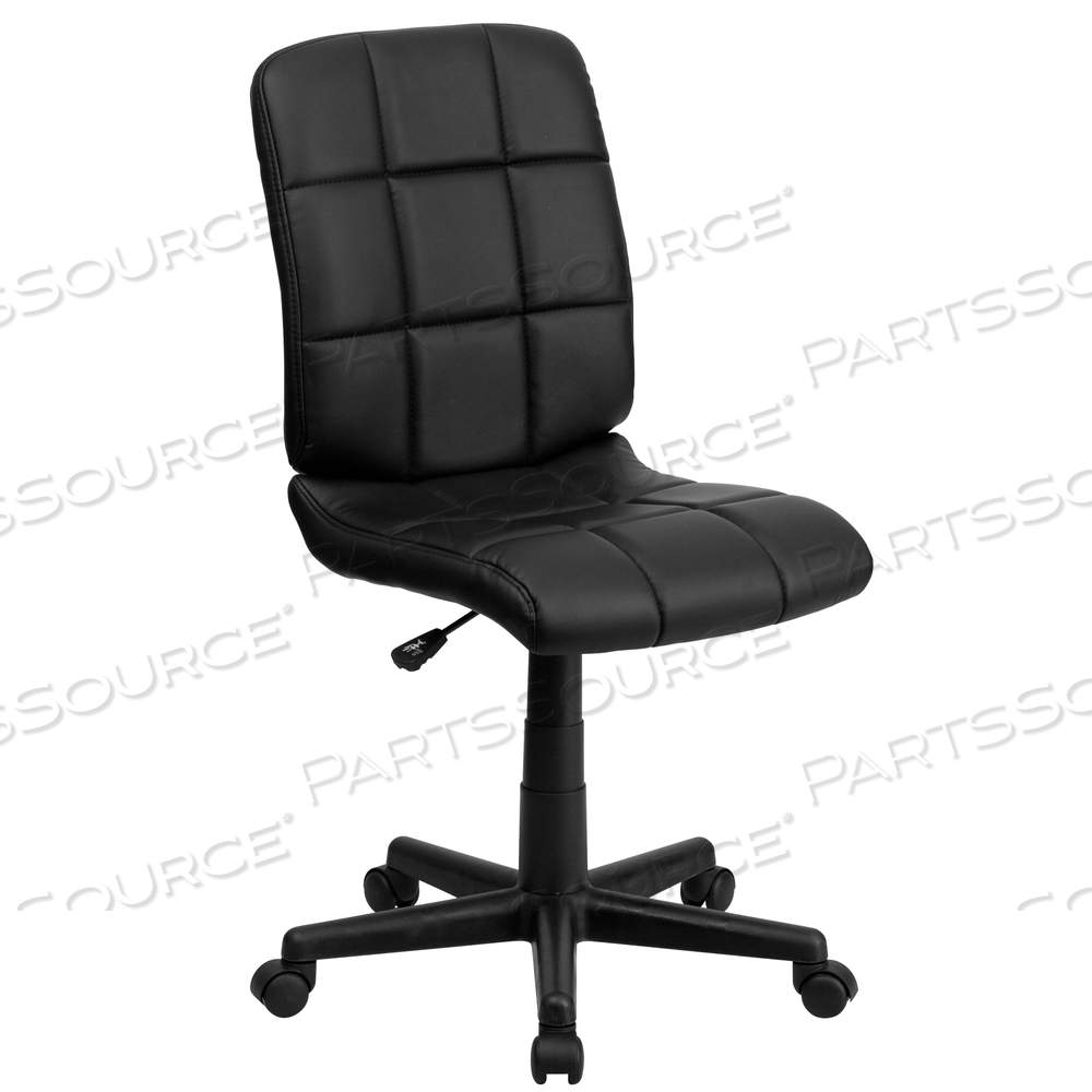 CLAYTON MID-BACK BLACK QUILTED VINYL SWIVEL TASK OFFICE CHAIR by Flash Furniture