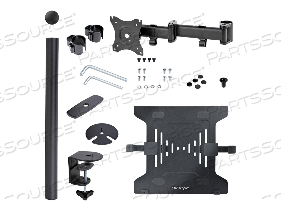 LAPTOP DESK MOUNT, MONITOR AND LAPTOP MOUNT FOR DESK, DISPLAYS 34IN (8KG/17.6LB) & LAPTOPS (4.5KG/9.9LBS), ADJUSTABLE & ARTICULATING VESA LA by StarTech.com Ltd. LAPTOP DESK MOUNT, MONITOR AND LAPTOP MOUNT FOR DESK, DISPLAYS 34IN (8KG/17.6LB) & LAPTOPS (4.5KG/9.9LBS), ADJUSTABLE & ARTICULATING VESA LA by StarTech.com Ltd.