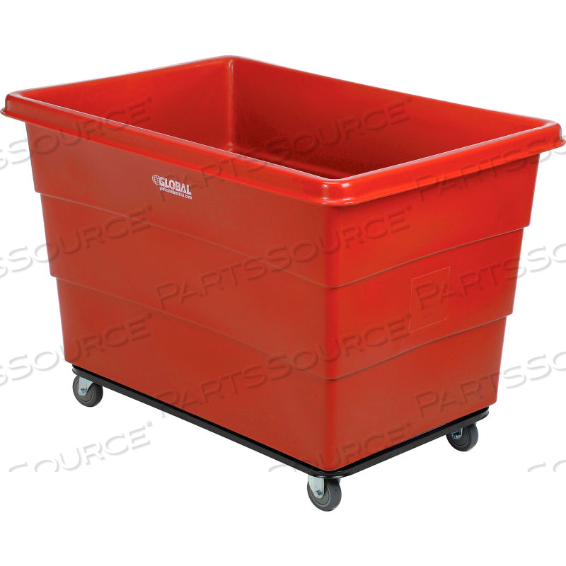 PLASTIC BULK BOX TRUCK, 20 BUSHEL, STEEL CHASSIS BASE RED by Approved Vendor