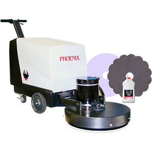 21" COMBO 21 BATTERY SPRAY CLEANING & POLISHING MACHINE, BLACK/WHITE by Phoenix Floor Care