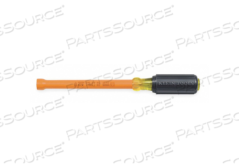 3/8 IN INSULATED NUT DRIVER, 6 IN HOLLOW SHAFT by Klein Tools