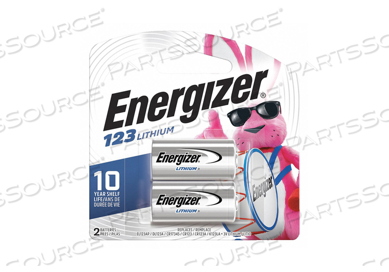 BATTERY, 123, LITHIUM, 3V, 1500 MAH by Energizer