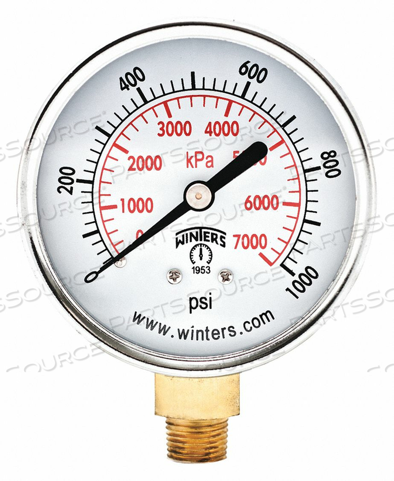PRESSURE GAUGE 2-1/2 DIAL SIZE BLACK by Winters Instruments PRESSURE GAUGE 2-1/2 DIAL SIZE BLACK by Winters Instruments