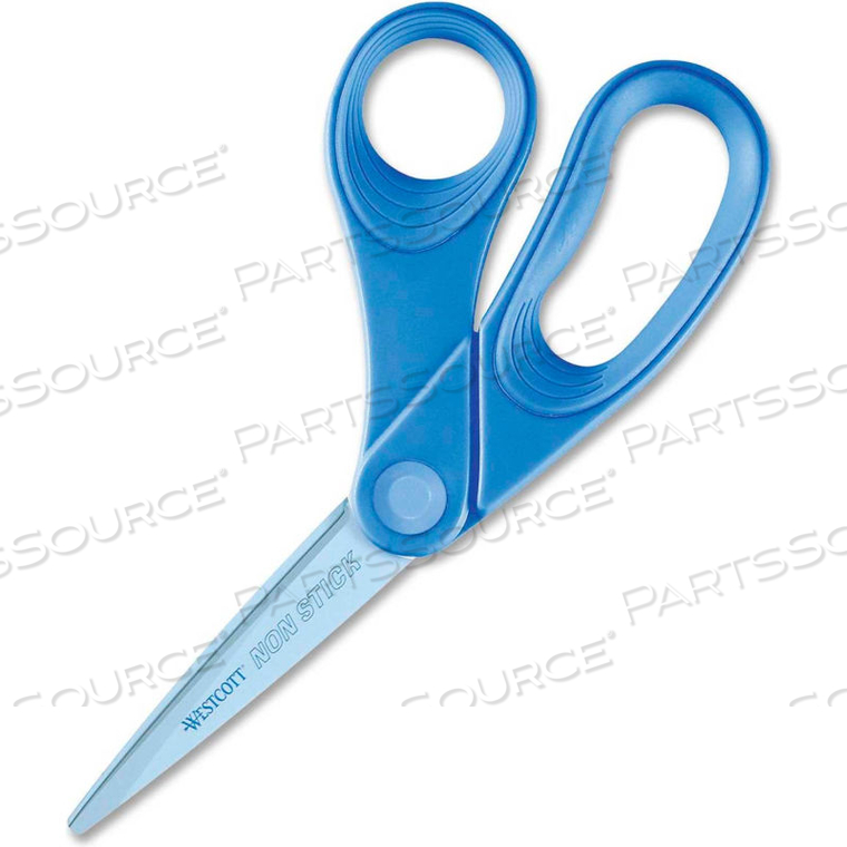 NON-STICK SCISSORS WITH MICROBAN PROTECTION, 8"L BENT, BLUE 