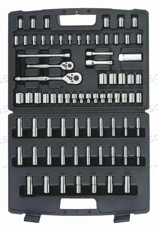 1/4" & 3/8" DRIVE 75 PC. POLISHED CHROME MECHANIC'S TOOL SET by Stanley