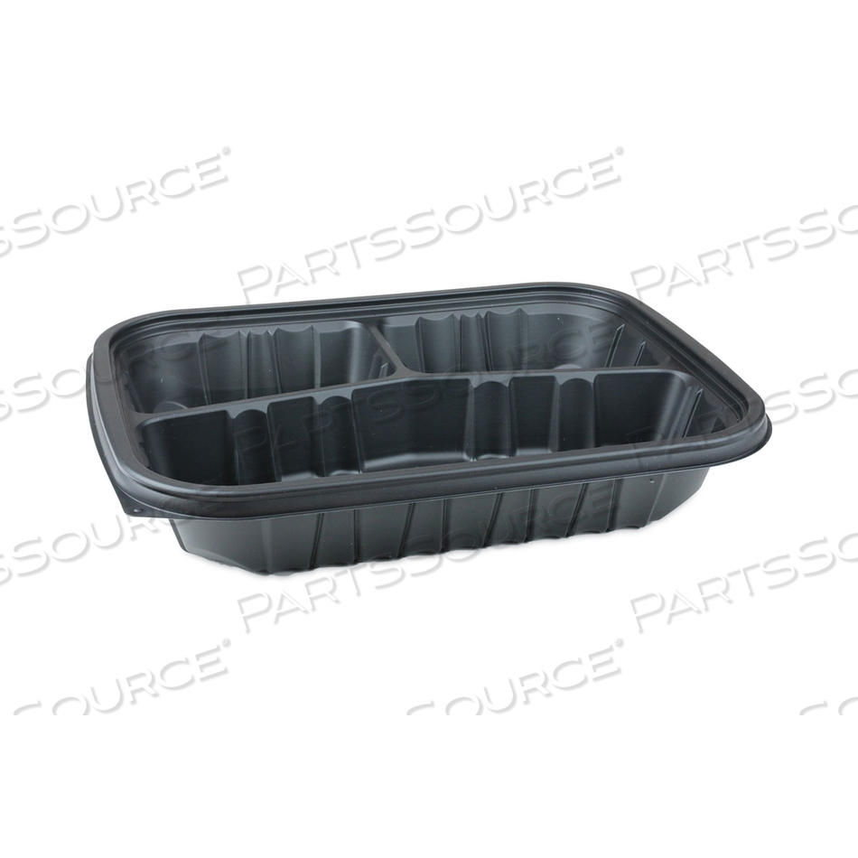 EARTHCHOICE ENTREE2GO TAKEOUT CONTAINER, 3-COMPARTMENT, 48 OZ, 11.75 X 8.75 X 2.13, BLACK, PLASTIC by Pactiv