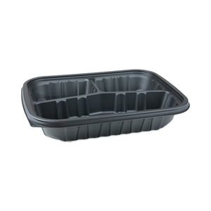 EARTHCHOICE ENTREE2GO TAKEOUT CONTAINER, 3-COMPARTMENT, 48 OZ, 11.75 X 8.75 X 2.13, BLACK, PLASTIC, 200/CARTON by Pactiv