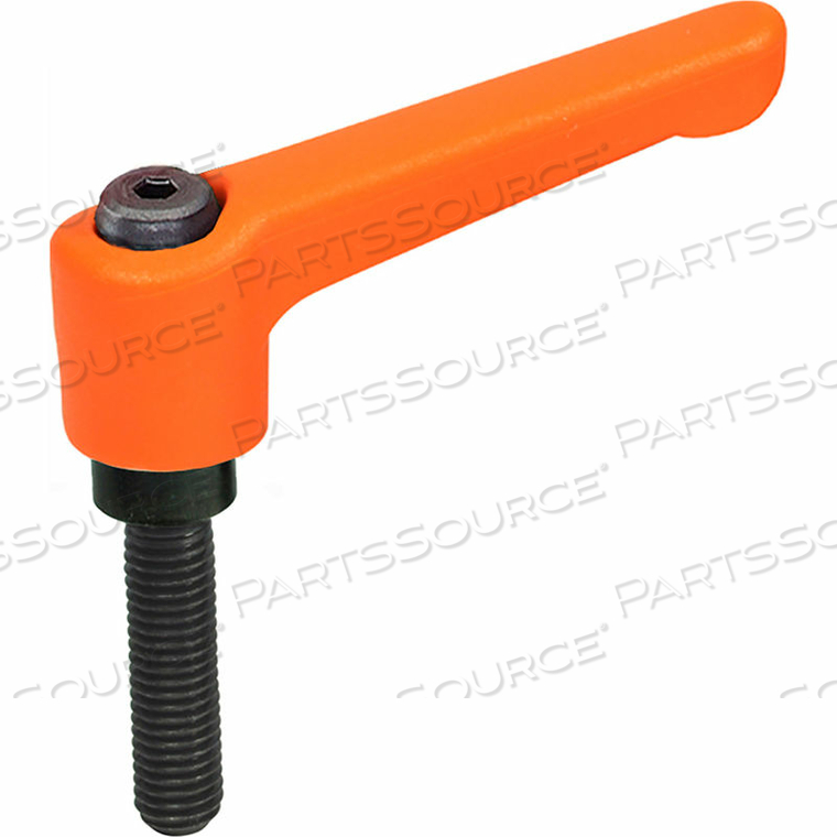 DIE CAST ADJUSTABLE LEVER - 1/4-20 - 2.48" HANDLE - 0.99" STUD - ORANGE - GN300 by J.W. Winco