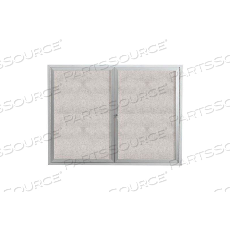 2 DOOR ALUMINUM FRAMED ENCLOSED BULLETIN BOARD - 60"W X 48"H 