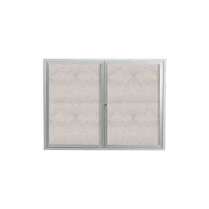 2 DOOR ALUMINUM FRAMED ENCLOSED BULLETIN BOARD - 60"W X 48"H by Aarco Products