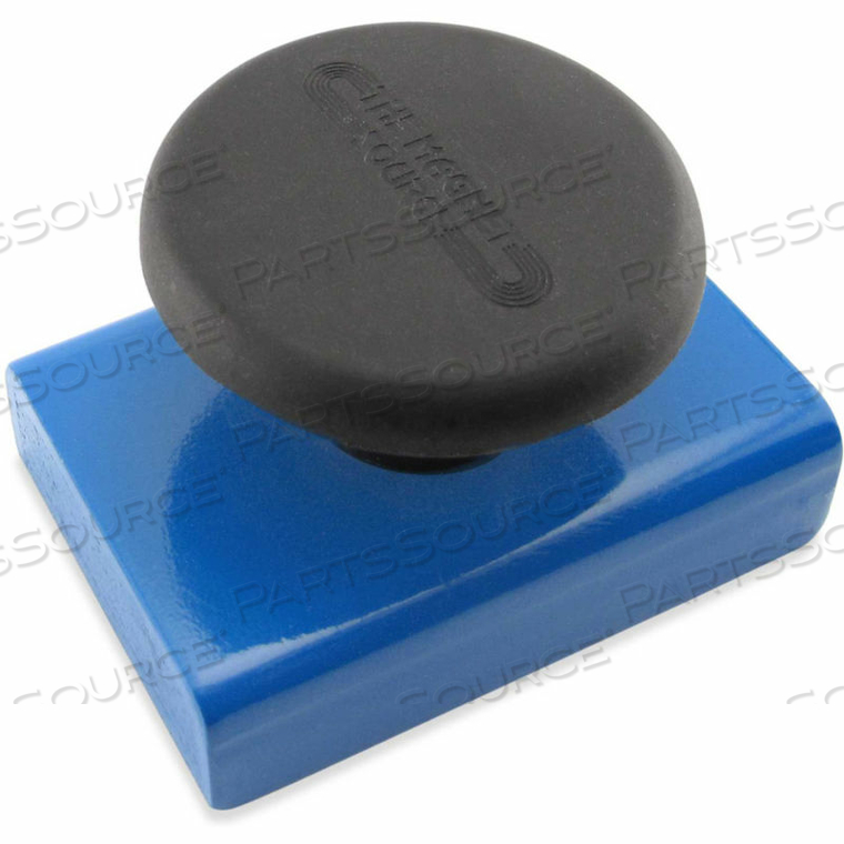 CERAMIC RECTANGULAR BASE MAGNETS WITH KNOB 40 LBS. PULL BLUE POWDER COAT by Master Magnetics, Inc. (The Magnet Source)