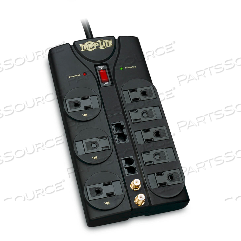 SURGE PROTECTOR 8 OUTLET, 120V COAX,10FT CORD by Tripp Lite