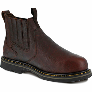 IA5018 6" INTERNAL MET GUARD SLIP ON WORK BOOT, STEEL TOE, MEN'S SZ 9.5 M WIDE, BROWN by Iron Age