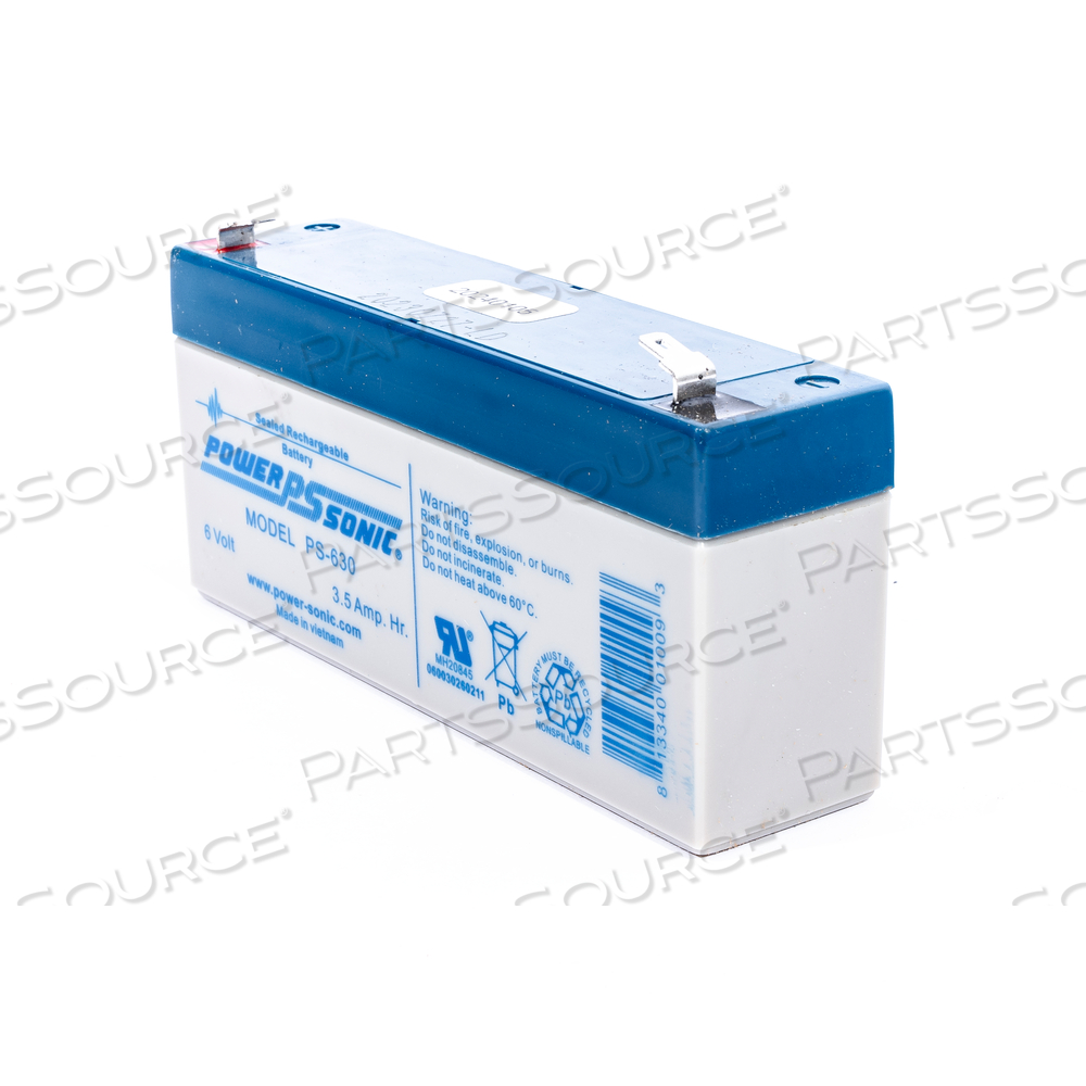 BATTERY, SEALED LEAD ACID, 6V, 3.3 AH, FASTON (F1) BATTERY, SEALED LEAD ACID, 6V, 3.3 AH, FASTON (F1)