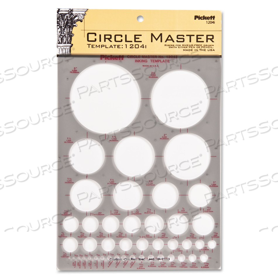 TEMPLATES, CIRCLES, 7 X 10, SMOKE by Chartpak