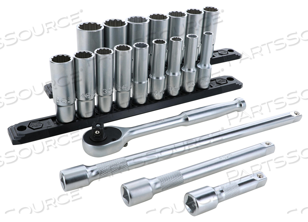 20 PIECE PROFESSIONAL SERIES DEEP SOCKET SET - 12 POINT - 3/8" DRIVE - METRIC by Wiha Tools 20 PIECE PROFESSIONAL SERIES DEEP SOCKET SET - 12 POINT - 3/8" DRIVE - METRIC by Wiha Tools