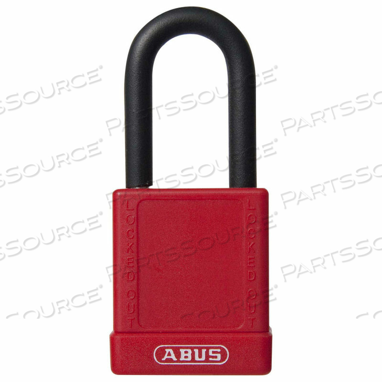 74/40 MASTER KEYED LOCKOUT PADLOCK, 1-1/2-INCH NON-CONDUCTIVE SHACKLE, RED 