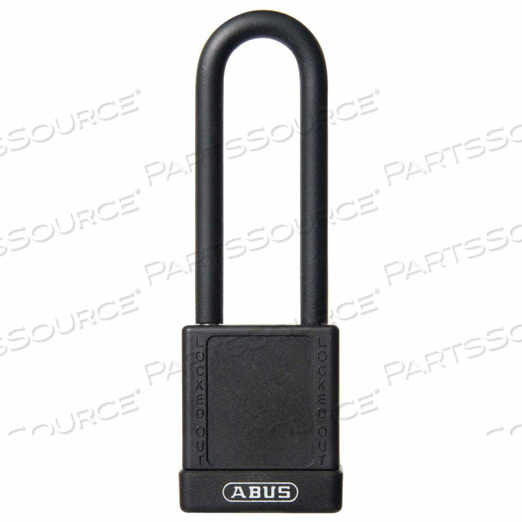 74HB/40-75 KEYED ALIKE LOCKOUT PADLOCK, NON-CONDUCTIVE 3-INCH SHACKLE, BLACK 