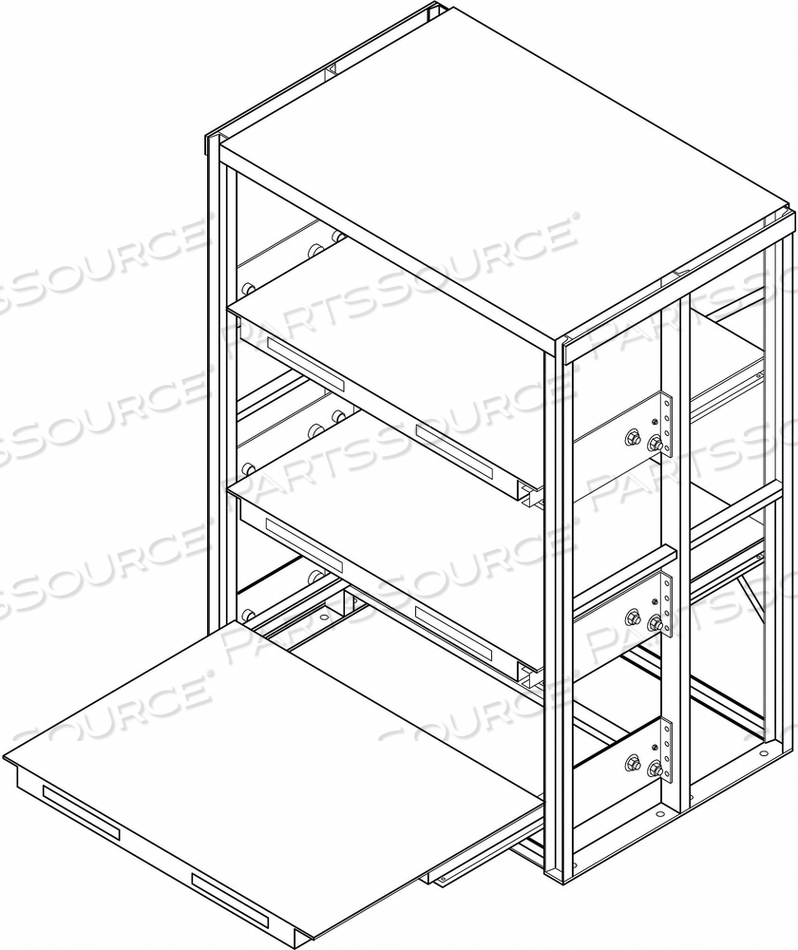 ROLL OUT SHELVING 4 SHELF 48X36X84-1/2H by Jarke