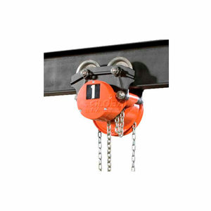 CYCLONE HAND CHAIN HOIST ON LOW HEADROOM GEARED TROLLEY, 4 TON, 15 FT. LIFT by Columbus McKinnon