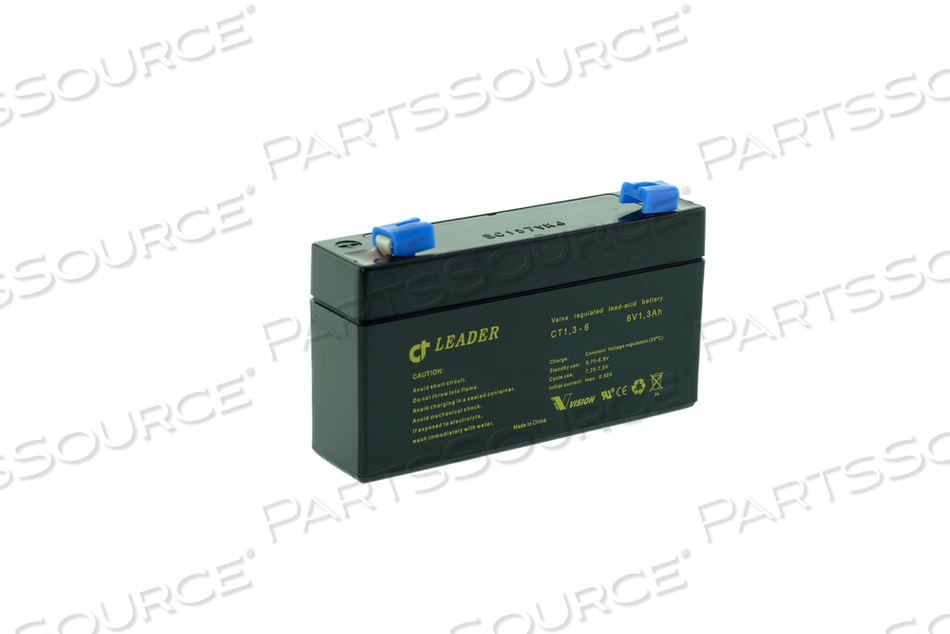 BATTERY, SEALED LEAD ACID, 6V, 1.3 AH, 0.187 IN FASTON 