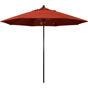 CALIFORNIA UMBRELLA 9' PATIO UMBRELLA - TERRACOTTA - BLACK POLE - OCEANSIDE SERIES by March Products Inc