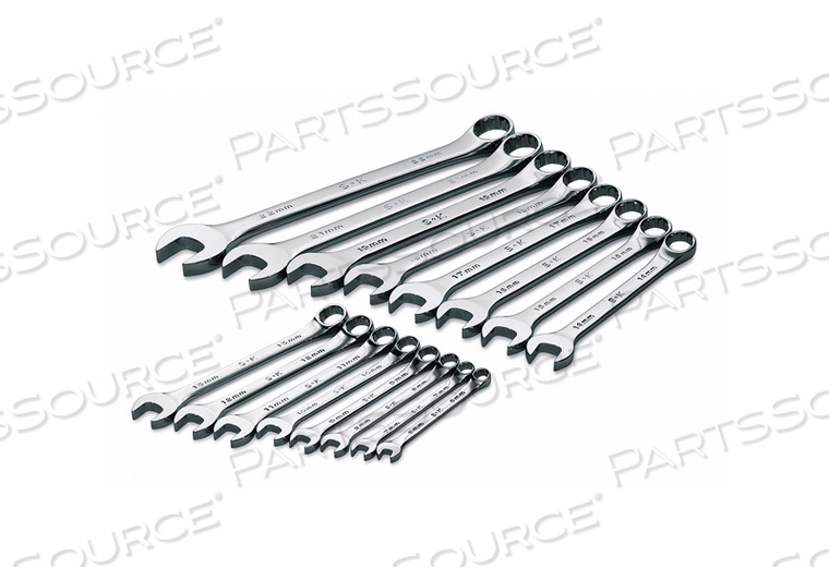 COMBO WRENCH SET CHROME 6-22MM 16 PC 