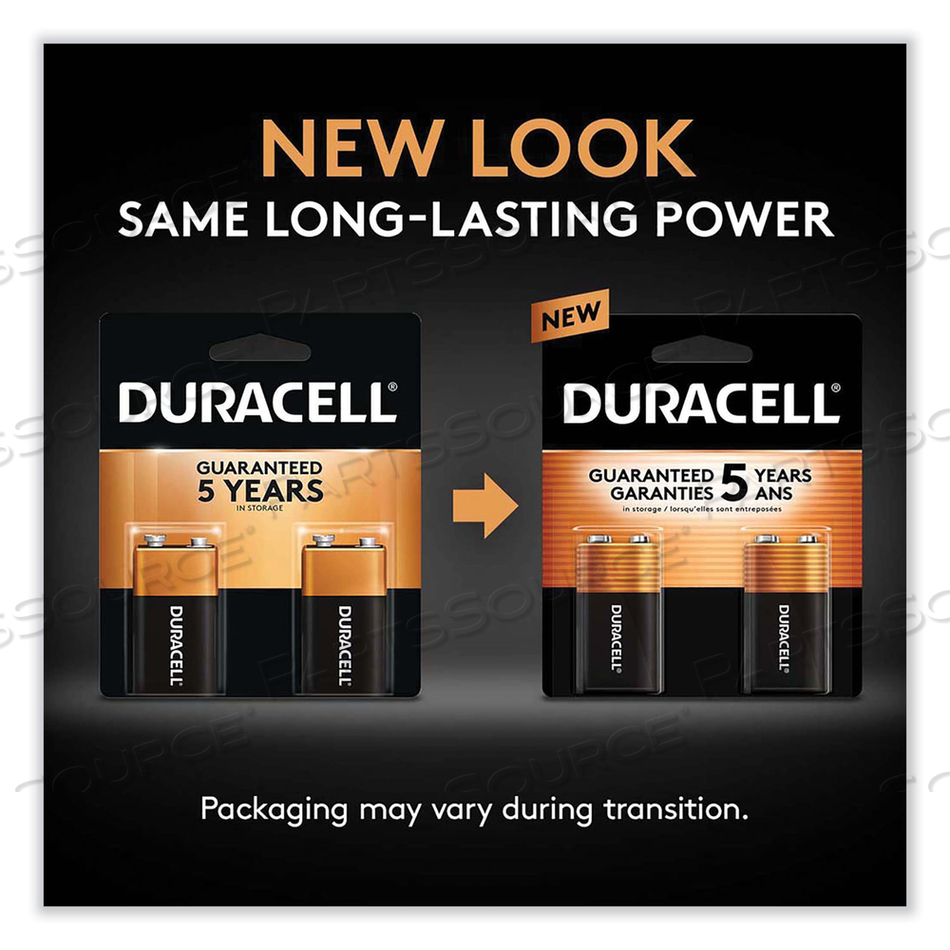 BATTERY, COPPERTOP, 9V, ALKALINE, 9V, 600 MAH by Duracell