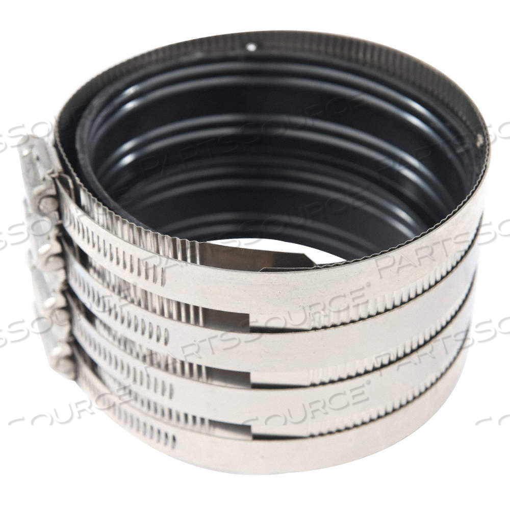 HEAVY-DUTY CLAMP COUPLING, STAINLESS STEEL, 4 IN X 4 IN FITTING PIPE SIZE, COUPLING, 3 IN OVERALL LG by Approved Vendor HEAVY-DUTY CLAMP COUPLING, STAINLESS STEEL, 4 IN X 4 IN FITTING PIPE SIZE, COUPLING, 3 IN OVERALL LG by Approved Vendor