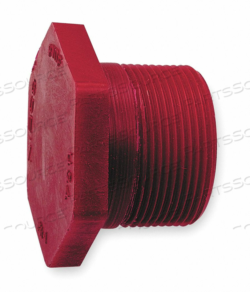 HEX HEAD PLUG, 1 IN FITTING PIPE SIZE, SCHEDULE 80, MALE NPT, 1360 PSI @ 73°F, RED by Chemtrol HEX HEAD PLUG, 1 IN FITTING PIPE SIZE, SCHEDULE 80, MALE NPT, 1360 PSI @ 73°F, RED by Chemtrol
