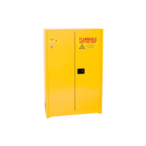 EAGLE PAINT/INK SAFETY CABINET WITH SELF CLOSE BIFOLD - 60 GALLON YELLOW by Justrite