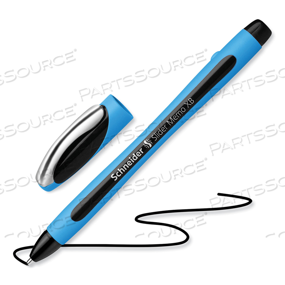SLIDER MEMO XB BALLPOINT PEN, STICK, EXTRA-BOLD 1.4 MM, BLACK INK, BLACK/LIGHT BLUE BARREL by Schneider SLIDER MEMO XB BALLPOINT PEN, STICK, EXTRA-BOLD 1.4 MM, BLACK INK, BLACK/LIGHT BLUE BARREL by Schneider