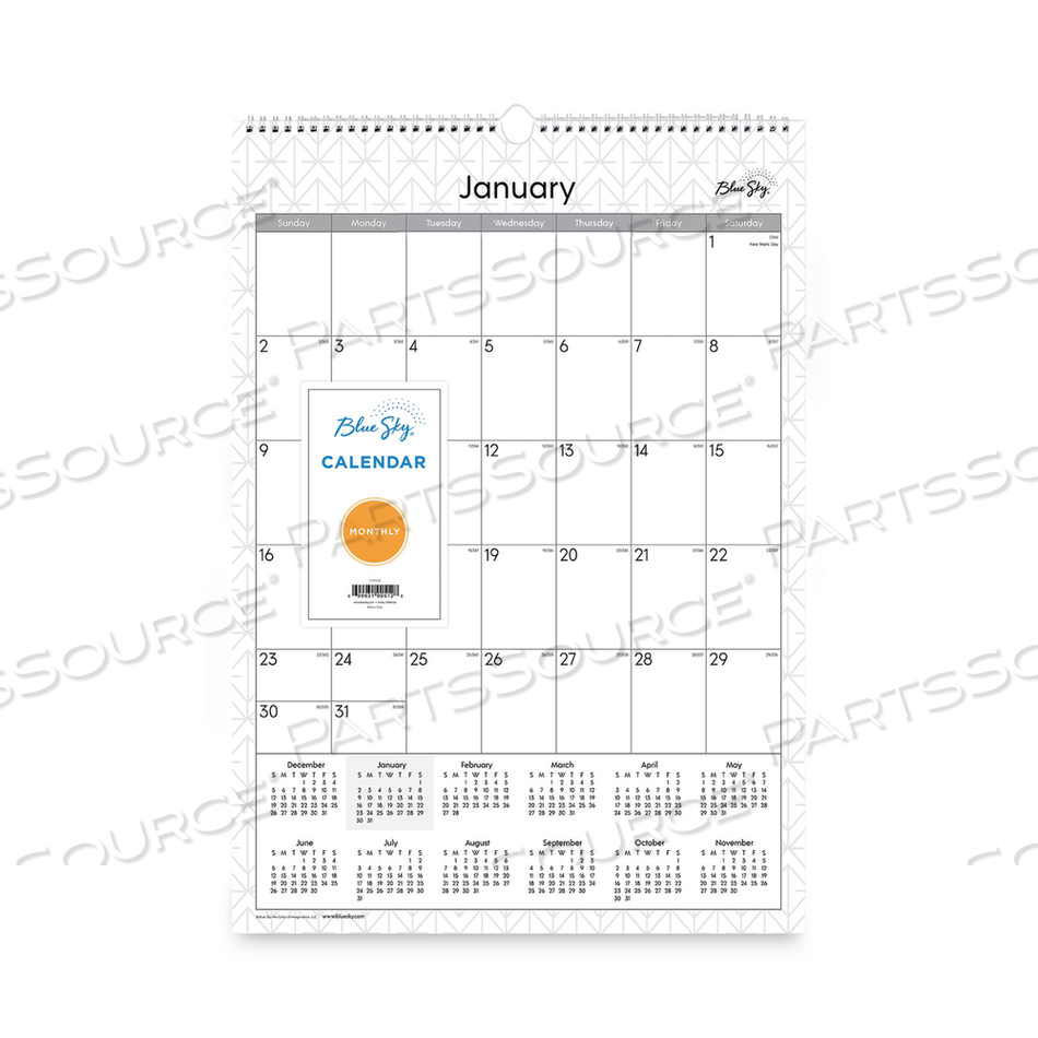 ENTERPRISE WALL CALENDAR, ENTERPRISE GEOMETRIC ARTWORK, 12 X 17, WHITE/GRAY SHEETS, 12-MONTH (JAN TO DEC): 2023 by Blue Sky
