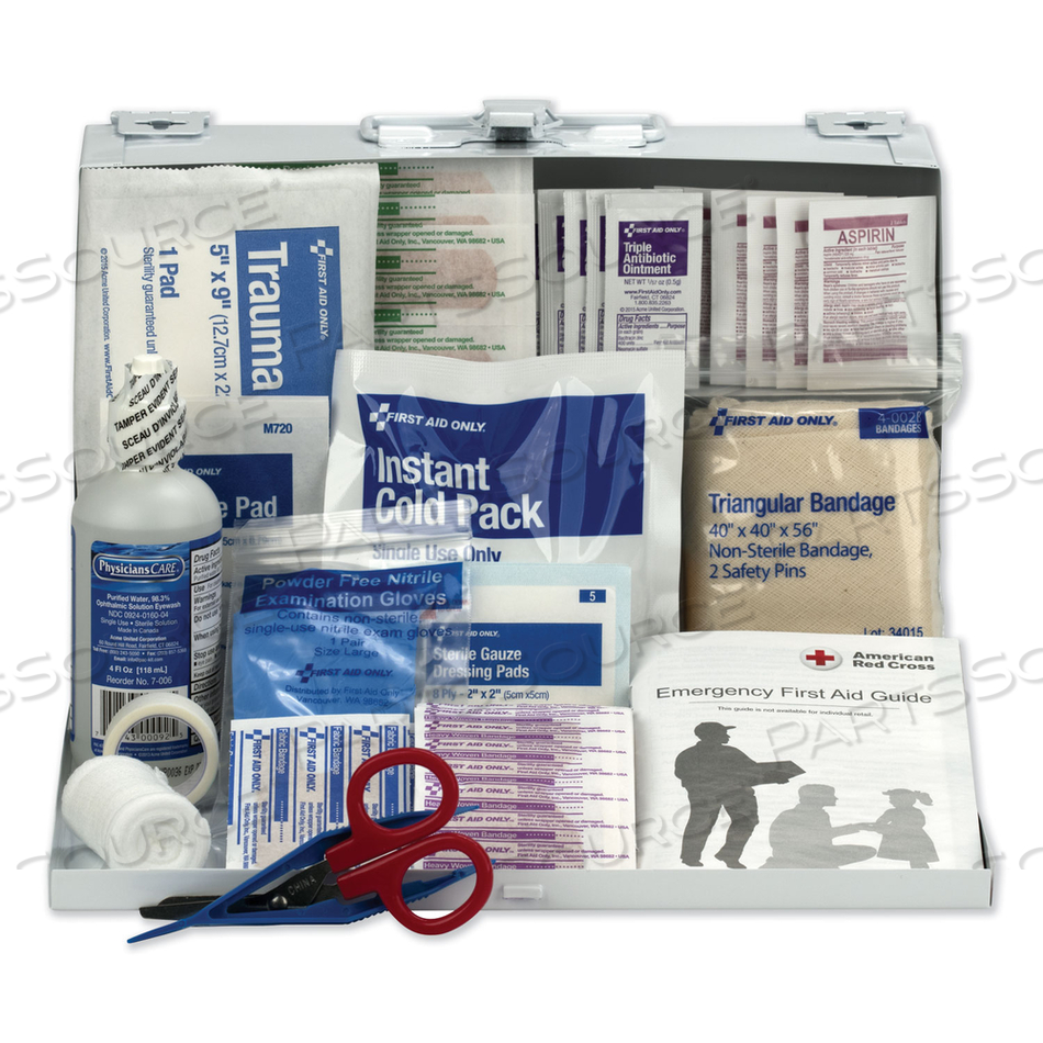 FIRST AID KIT FOR 25 PEOPLE, 104 PIECES, OSHA COMPLIANT, METAL CASE by First Aid Only