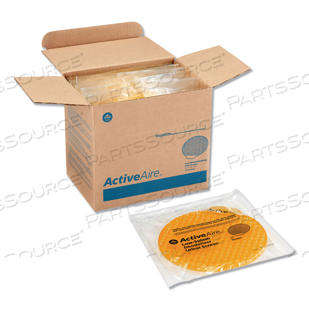 ACTIVEAIRE DEODORIZER URINAL SCREEN WITH SIDE TAB, SUNSCAPE MANGO SCENT, ORANGE by Georgia-Pacific