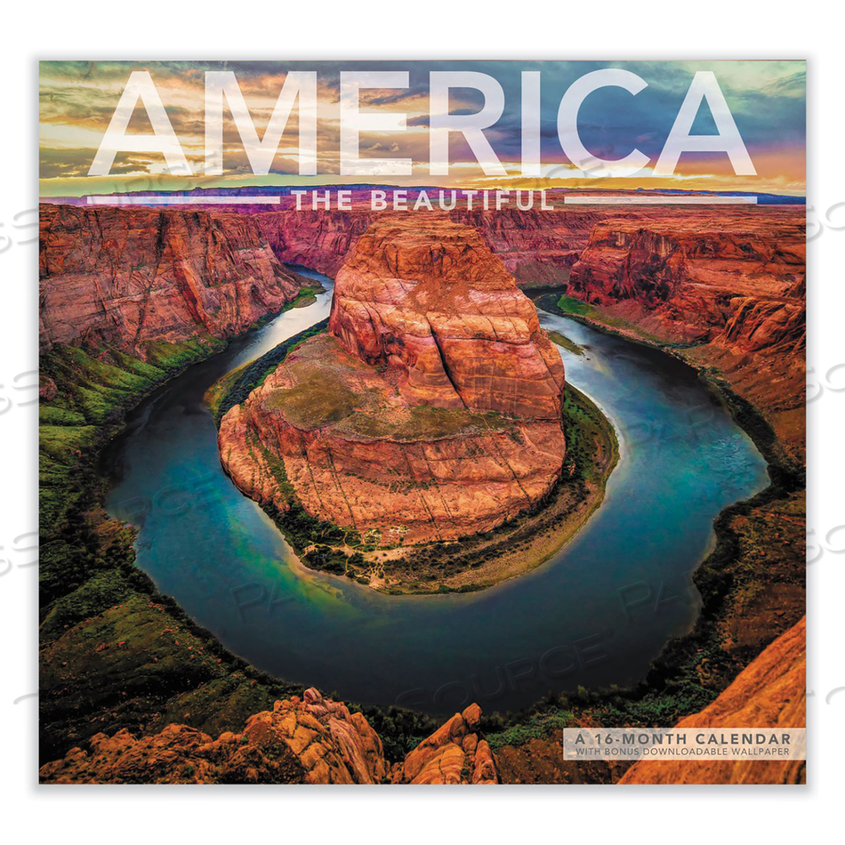 AMERICA THE BEAUTIFUL WALL CALENDAR, MAJESTIC LANDSCAPE PHOTOGRAPHY, WHITE/MULTICOLOR SHEETS, 12-MONTH (JAN TO DEC): 2023 