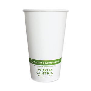 PAPER HOT CUPS, 16 OZ, WHITE by World Centric