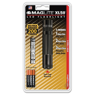 XL50 LED FLASHLIGHT, 3 AAA, 200 LUMENS, BLACK by Maglite