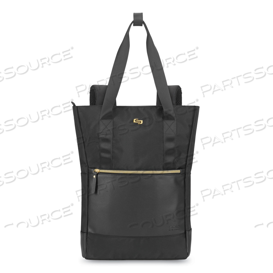 PARKER HYBRID TOTE/BACKPACK, FITS DEVICES UP TO 15.6", POLYESTER, 3.75 X 16.5 X 16.5, BLACK/GOLD 