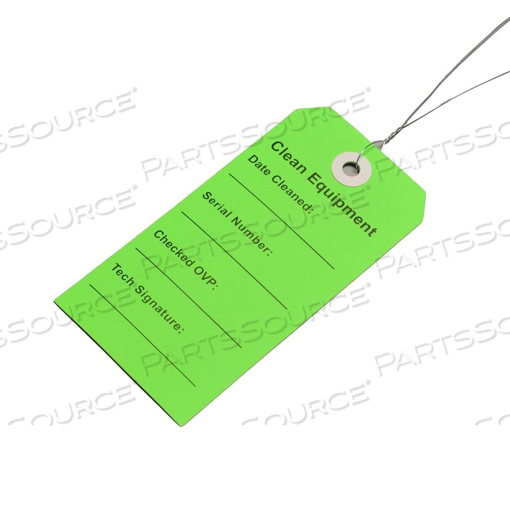 2.3125" X 4.75" CLEAN EQUIPMENT TAG (GREEN), 500/CS by LK Packaging 2.3125" X 4.75" CLEAN EQUIPMENT TAG (GREEN), 500/CS by LK Packaging