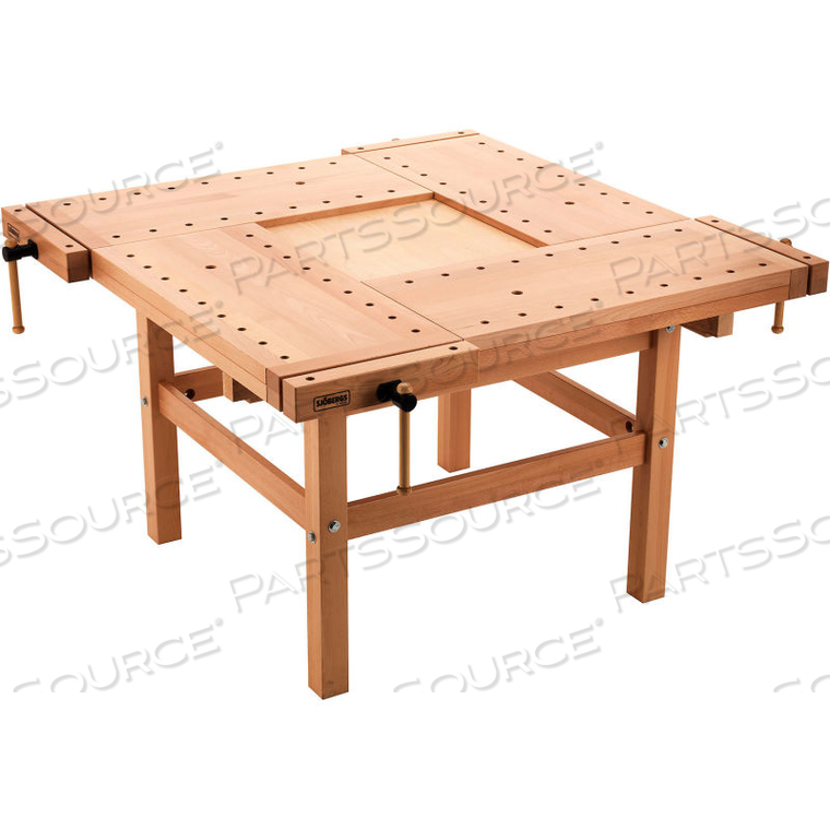 4 SCHOOL BENCH TOPS WITH BEECH TRESTLE 