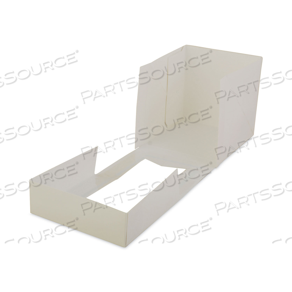 WHITE WINDOW BAKERY BOXES WITH ATTACHED FLIP TOP, 4-CORNER BEERS DESIGN, 4.5 X 4.5 X 4.5, WHITE, PAPER, 200/CARTON 