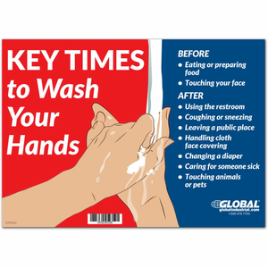 KEY TIMES TO WASH YOUR HANDS SIGN, 14"W X 10"H, WALL ADHESIVE by The Magnet Group KEY TIMES TO WASH YOUR HANDS SIGN, 14"W X 10"H, WALL ADHESIVE by The Magnet Group