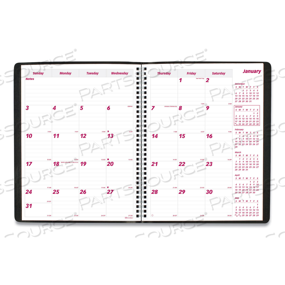 ESSENTIAL COLLECTION 14-MONTH RULED MONTHLY PLANNER, 11 X 8.5, BLACK COVER, 14-MONTH (DEC TO JAN): 2022 TO 2024 by Brownline