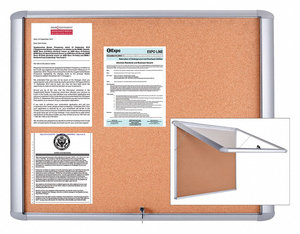 ENCLOSED BULLETIN BOARD 26-1/2 W 30 H by Bi-Silque Visual Communication Products